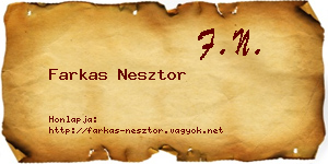 Farkas Nesztor névjegykártya